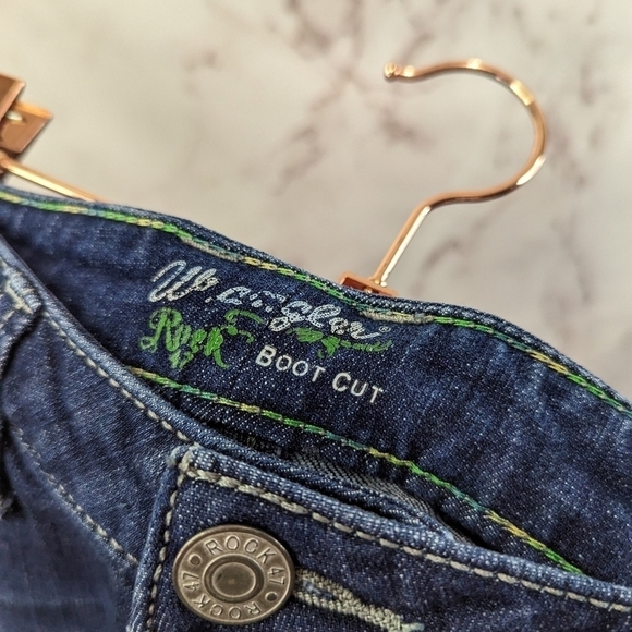 Wrangler Rock 47 Jeans Women 27 X 27 Low Rise Bootcut Denim Crop Short Petite - Picture 3 of 13